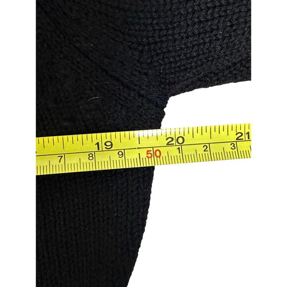 Herman Geist Embroidered Black Lambswool Cardigan Sweater Floral Accents-Medium - Picture 7 of 8